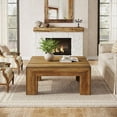 thumbnail image 7 of Tribesigns 39.37" Low Square Coffee Table, Farmhouse Large Tea Accent Table Center Table for Living Room(Rustic Brown), 7 of 7