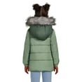 thumbnail image 4 of Weather Tamer Girls Hooded Long Sleeve Colorblocked Winter Puffer Coat, Sizes 4-16, 4 of 5