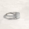 thumbnail image 2 of Dash Jewel 1.8 Ct Emerald Cut Diamond Engagement Rings - 14K White Gold Plated Solitaire with Accents Ring - Halo Diamond Wedding Ring for Women's - Celebrate Your Love with This Elegant Piece, 2 of 3