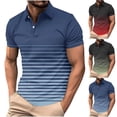 thumbnail image 6 of CHGBMOK Mens Short Sleeve Collared Button Neck Casual Shirts Gradient Polka Summer Trendy Tees Plus Size Top, 6 of 6