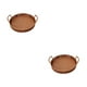 thumbnail image 2 of Yuarrent Bandeja tejida hecha a mano redonda con asa de fruta cesta de almacenamiento de aperitivos de cocina para sala de estar marrón Marrón 30 cm * 4.5 cm 2Conjunto, 2 of 6
