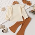 thumbnail image 6 of TOWED22 Toddler Baby Girl Clothes Cute Long Sleeve Sweatshirt Fall Winter Outfits Kids Pullover Pants 2Pcs Set(Beige,9-12 M), 6 of 8