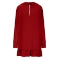 thumbnail image 4 of Tauxra Robe à Capuche Unie pour Femmes Robe Décontractée à Manches Longues avec Ourlet à Volants Robe Chandail pour Usage Quotidien, 4 of 9