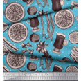 thumbnail image 3 of Soimoi Velvet Fabric Dot,Spices & Cups Decor Fabric Printed Yard 58 Inch Wide, 3 of 3