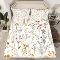 thumbnail image 2 of Manfei Cartoon Plant Floral Queen Sheet Sets, Simple French Style Flat Sheet, Rustic Farmhouse Queen Fitted Sheet, Luxury Bedroom Decor, 4 Pieces, 2 of 7