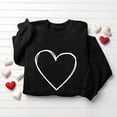 thumbnail image 6 of Valentine's Day Sweatshirt for Women - Black Oversized Crewneck with Minimalist Heart Print, Romantic Casual Gift,Size XS, 6 of 6