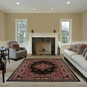 Traditional Area Rug Bordered Medallion Design Persian Oriental Rugs Carpet Runners