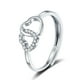 thumbnail image 4 of Anillos para mujer, regalos para mujer, anillo doble en forma de corazón para mujer, anillo de dedo con tachuelas de diamantes y corazón de niña, anillo en forma de corazón, el anillo, 4 of 4