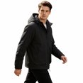 thumbnail image 3 of StSilkitty Rain Jacket for Men Windbreaker Waterproof Long Sleeve Zip up Hiking Camping Hooded Jacket Coat with Pockets, 3 of 5