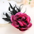 thumbnail image 4 of Flower Brooch Pin Silks Wonderful Rose Camellia Feather Charm Fashion Beautiful Created Clip Hair Flowers Brooches Accessories Idea for Party Dance Wedding Banquet for Elegant Women Gift, 4 of 6