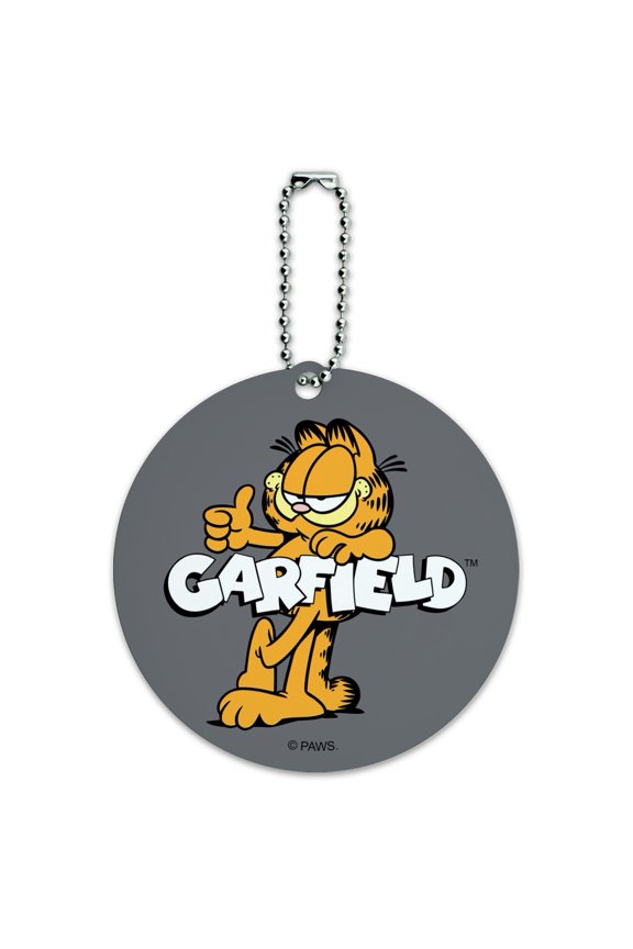 Garfield with Logo Round Luggage ID Tag Card Suitcase Carry-On
