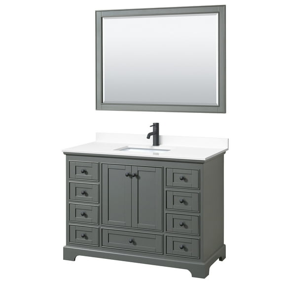 Wyndham Collection WCS202048SGBWCUNSM46 Deborah 48" Free Standing Single Basin Vanity Set