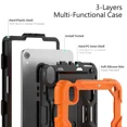 thumbnail image 3 of Kickstand Shockproof Kid Case for iPad Mini 6th Generation 2021 Mini 4 5 Pencil Holder Cover+PET Screen Protector+Shoulder Strap (Orange,For ipad Mini 4 Mini 5), 3 of 7