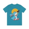 thumbnail image 2 of Little Rabbit Butterfly Sun Playful Happy Nice Unisex Jersey T- Shirts, 2 of 10
