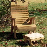 Creekvine Designs Country Hearts Cedar Patio Chair and Footrest 2 pc. Set by Creekvine Designs Inc