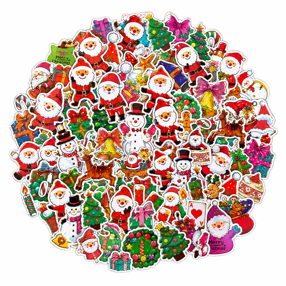 Lusens Christmas Sticker Set 3-Pack For Toy Car – Holiday Decorative Vinyl Stickers for Gifts, Cards, Scrapbooking, and DIY Crafts