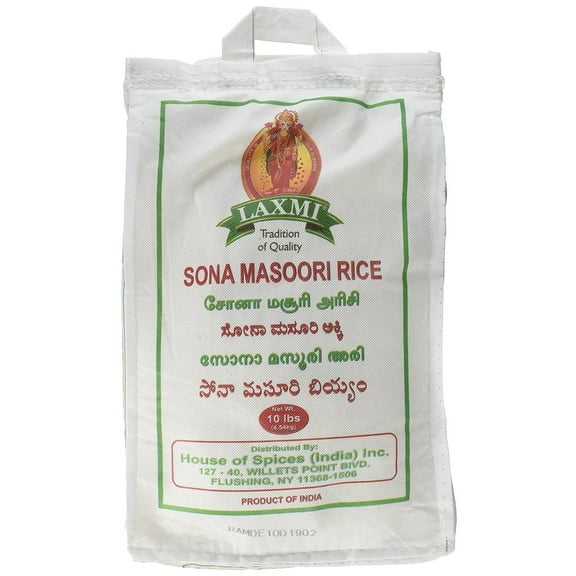 Laxmi, Sona Masoori Rice, 10 Pound(LB)