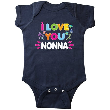 

Inktastic I Love You Nonna with Flowers Gift Baby Girl Bodysuit
