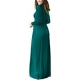 thumbnail image 4 of Lumento Hight Waist Loose Dress For Women Fall Fashion Long Sleeve Loose Plain Maxi Pockets Dresses Casual Holiday Party Evening Dresses Dark Green 3XL, 4 of 4