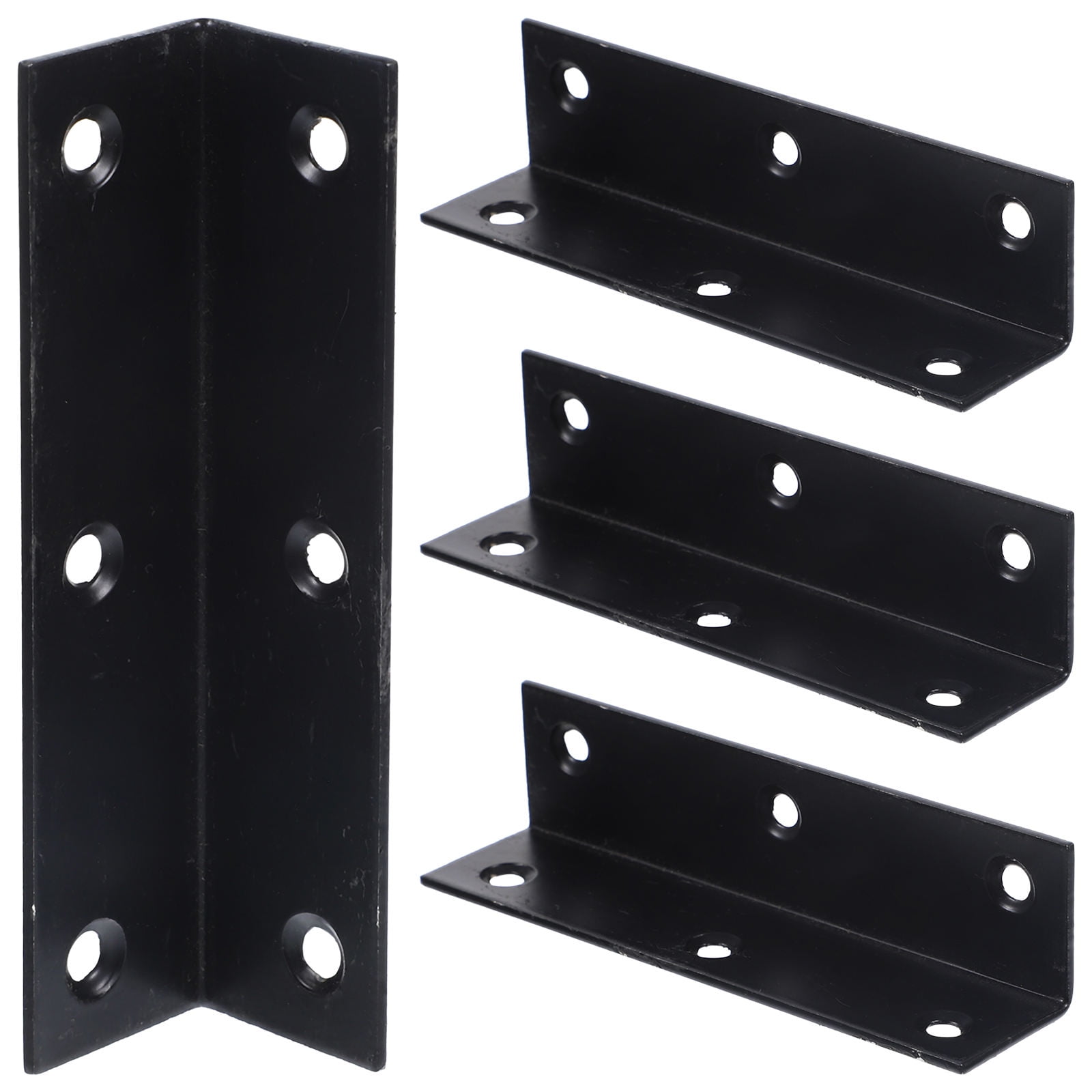WHAMVOX 4-Pack Heavy Duty L-Shaped Angle Iron Shelf Brackets, Strong Right Angle Support Hardware for Wood Shelving
