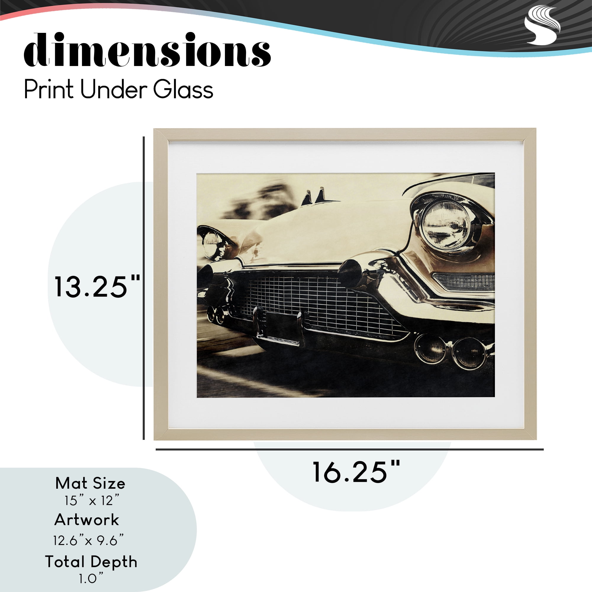 Stupell Industries Vintage Ride Headlights Birch Framed Print Under Glass, design by Marcus Prime