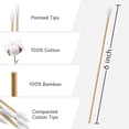 thumbnail image 2 of 1000PCS 6" Pointed Cotton Swabs - Long Swab with Bamboo Sticks - Lint Free, Highly Absorbent Precision Cotton Tip for Tight Space Cleaning, 2 of 8