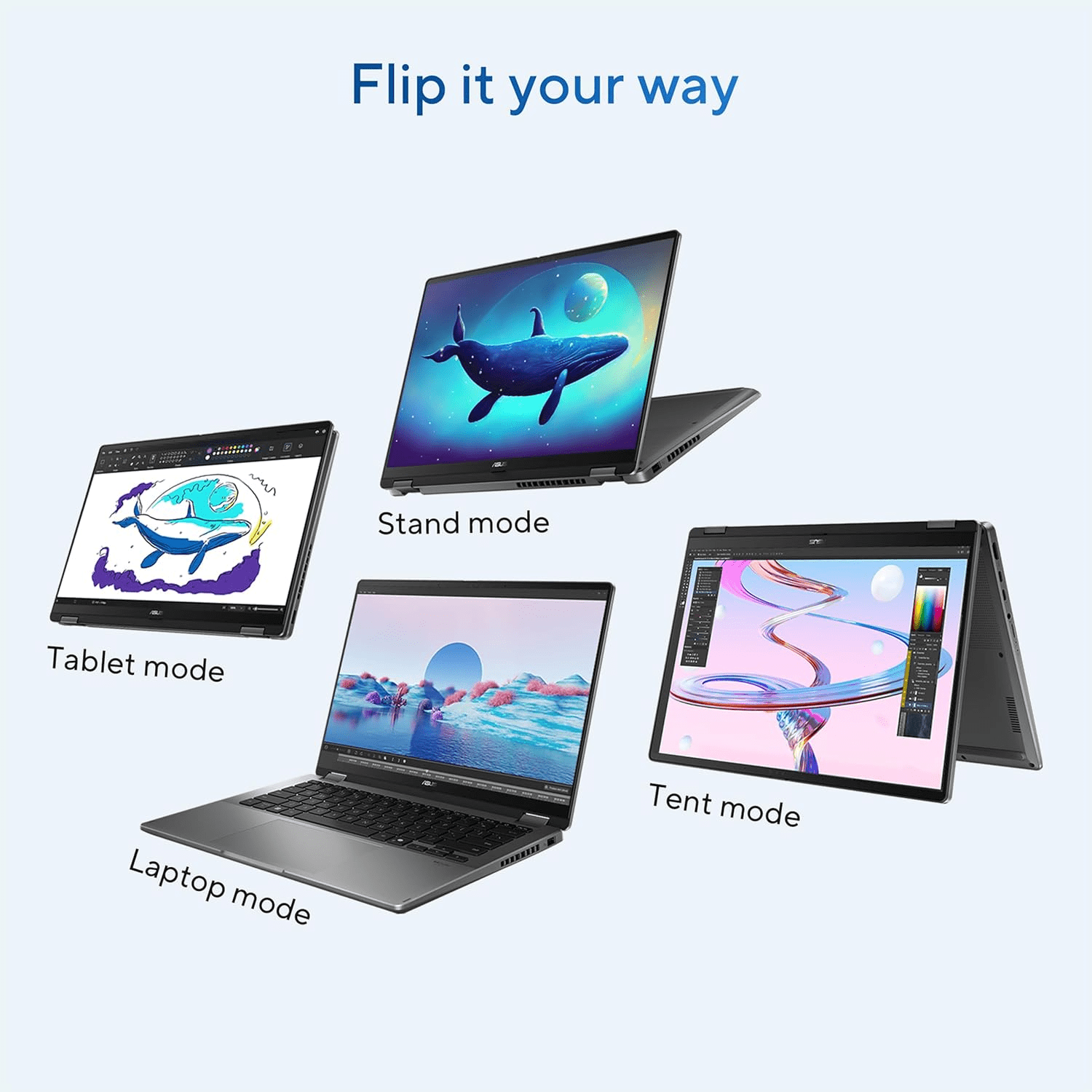ASUS Vivobook 14 Flip Laptop Copilot+ PC, 14” OLED WUXGA Touchscreen, 8-Core AI Intel Core Ultra 5 226V, Intel Arc Graphics, 16GB RAM 512GB SSD, Win 11 H, Matte Gray, TP3407SA-ES54T, w/Stylus Pen