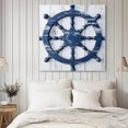thumbnail image 4 of Blue Coastal Wall Art Painting on Canvas, Nautical Summer Beach Ocean Canvas Art Home Prints Wall Art Framed Modern Artwork for Living Room Bedroom Wall Decor 8x8in, 4 of 9