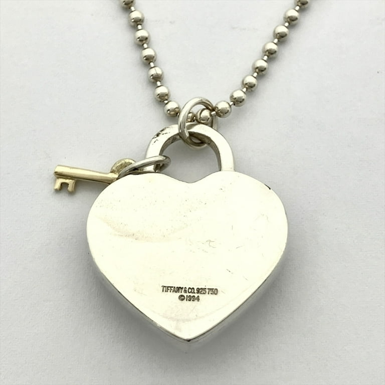 Pre-Owned Tiffany & Co. Heart Key Lock Necklace K18YG SV925 Pre-Owned Tiffany & Co. Heart Key Lock Necklace K18YG SV925