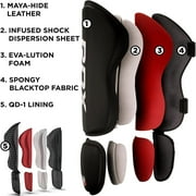 RDX Shin Guards Kickboxing Muay Thai, SATRA SMMAF Approved, Premium Maya Hide Leather, Leg Instep Protection Pads, MMA Martial Arts Kicking Sparring Training Gear, BJJ Karate Boxing Taekwondo, Black