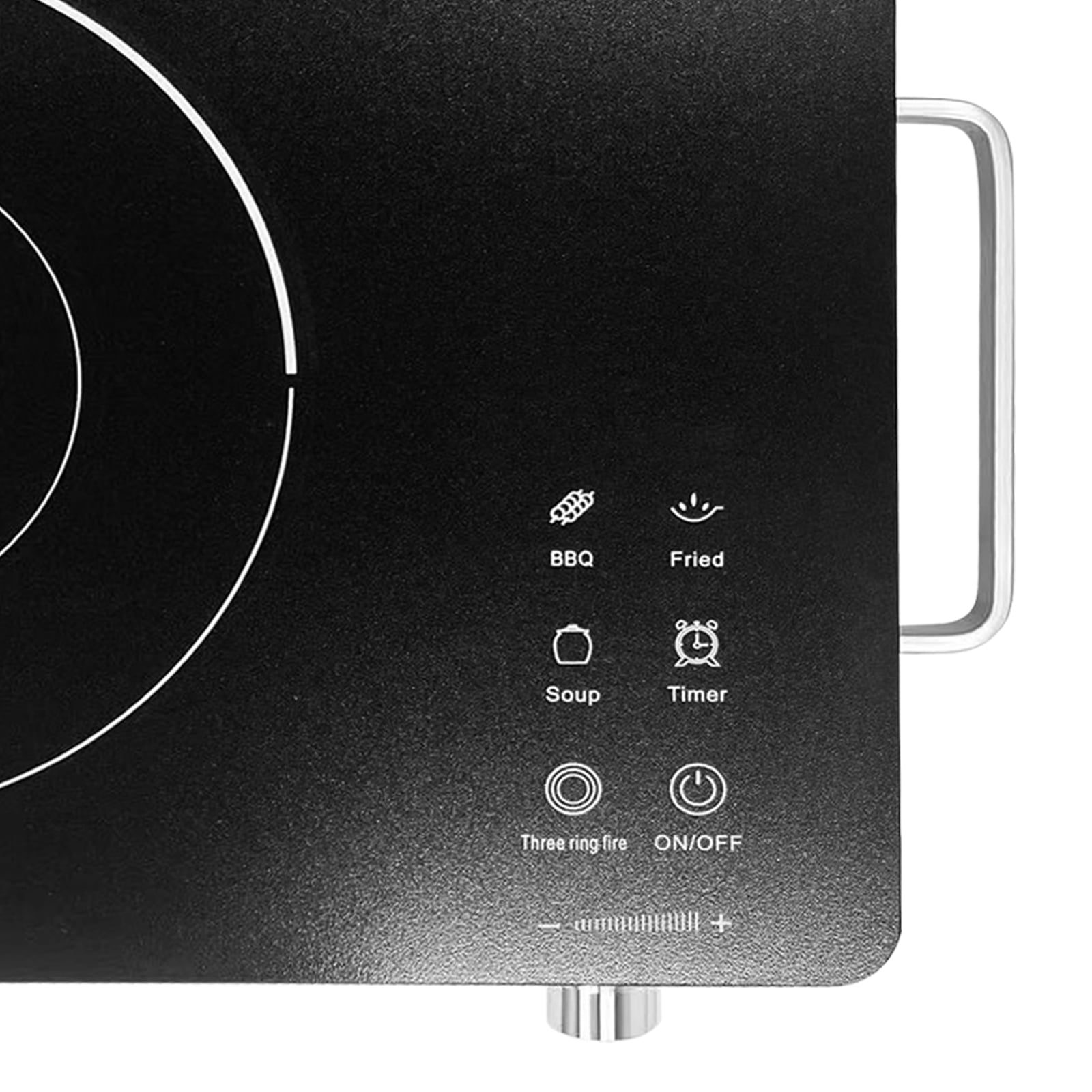 3500W Portable Electric Stove, Infrared Burner with 3-Hour Timer Electric Heating Plate Surface Touch and Knob Controls 10-Level Power Temperature Adjustment for Flat-Bottom Cookware