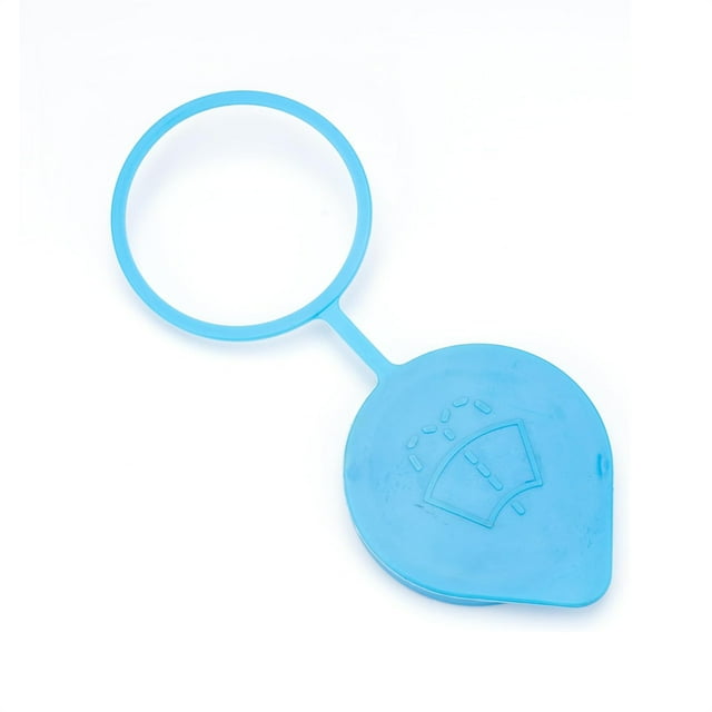 Windshield Washer Fluid Reservoir Cap 38513-SC4-672, designed for Honda vehicles including Accord (2015-2017 EX, EX-L), Civic (2015-2017 EX, LX), Fit (2016-2018), HR-V (2016-2018), Odyssey (2016-2017), and Acura models such as ILX (2014-2016), MDX (2006-2009), and RDX (2007-2018). The cap is made of durable blue plastic with a circular attachment ring and embossed windshield washer symbol for easy identification.