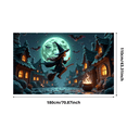 thumbnail image 6 of Spooky Design Halloween Banner Witch Flying Night Scene for Halloween Party Outdoor Decor Trick or Treat, 6 of 9