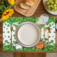 thumbnail image 4 of St. Patrick's Day Placemats Set of 12, Spring Green Gnomes Leaves Clovers Placemats for Dining Table, Place Mats for Kitchen Tabletop, Waterproof Wipeable Dining Table Mats Set, 4 of 9