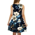 thumbnail image 4 of Viikei Summer Dresses Clearance,Women's Spring/Summer Casual Sleeveless Round Neck Fashion Floral Print Dress Sleeveless Round Neck Dress Multicolor M, 4 of 5