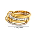 thumbnail image 3 of Apilable chapado en oro Cubic Zirconia Anillo Set Plata y Oro Mezcla de Metal Anillos Ajustable Diseño Fade, 3 of 3