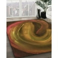 thumbnail image 2 of Ahgly Company Indoor Round Patterned Blood Red Brown Area Rugs, 3' Round, 2 of 6