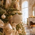 thumbnail image 2 of Rhinestone Pearl Christmas Ball Ornament Style E 3.15 in Hanging Xmas Tree Decor, 2 of 8
