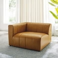 thumbnail image 2 of Modular Sofa Chair, Tan, Vegan Leather, Living Kitchen Cafe Bistro Hospitality Restaurant, Modern Contemporary HB33366, 2 of 8