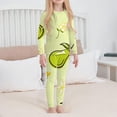 thumbnail image 2 of CPNG Girls Sleepwear Set Cute Fruit Print Crewneck Long Sleeve Top and Matching Pants Soft Comfy Loungewear 2 Piece Set, 2 of 4