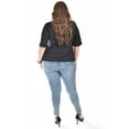 thumbnail image 3 of Blusa de lino con pedrería Roman Fashion /Tallas Extras, 5110 (Negro) negro 42, 3 of 8