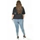 thumbnail image 3 of Blusa de lino con pedrería Roman Fashion /Tallas Extras, 5110 (Negro) negro 36, 3 of 8