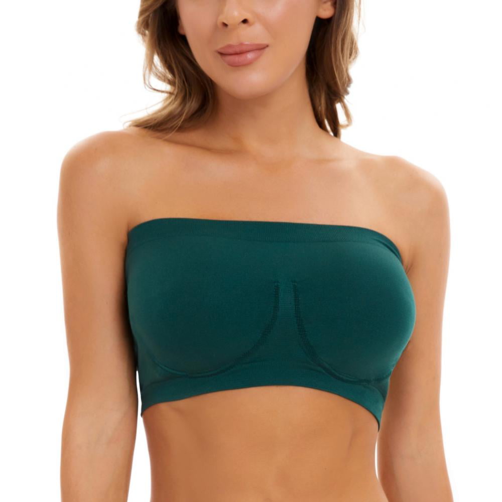 6 Packs of Mamia Bandeau Bra Strapless Off Shoulder Padded Tube Top Spots Bra