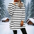 thumbnail image 5 of Women‘s Winter Warm Round Neck Side Pocket Printing Long Sleeved Thick Hood Top Outfits Fall Clothes Basic Winter Clothing, 5 of 9