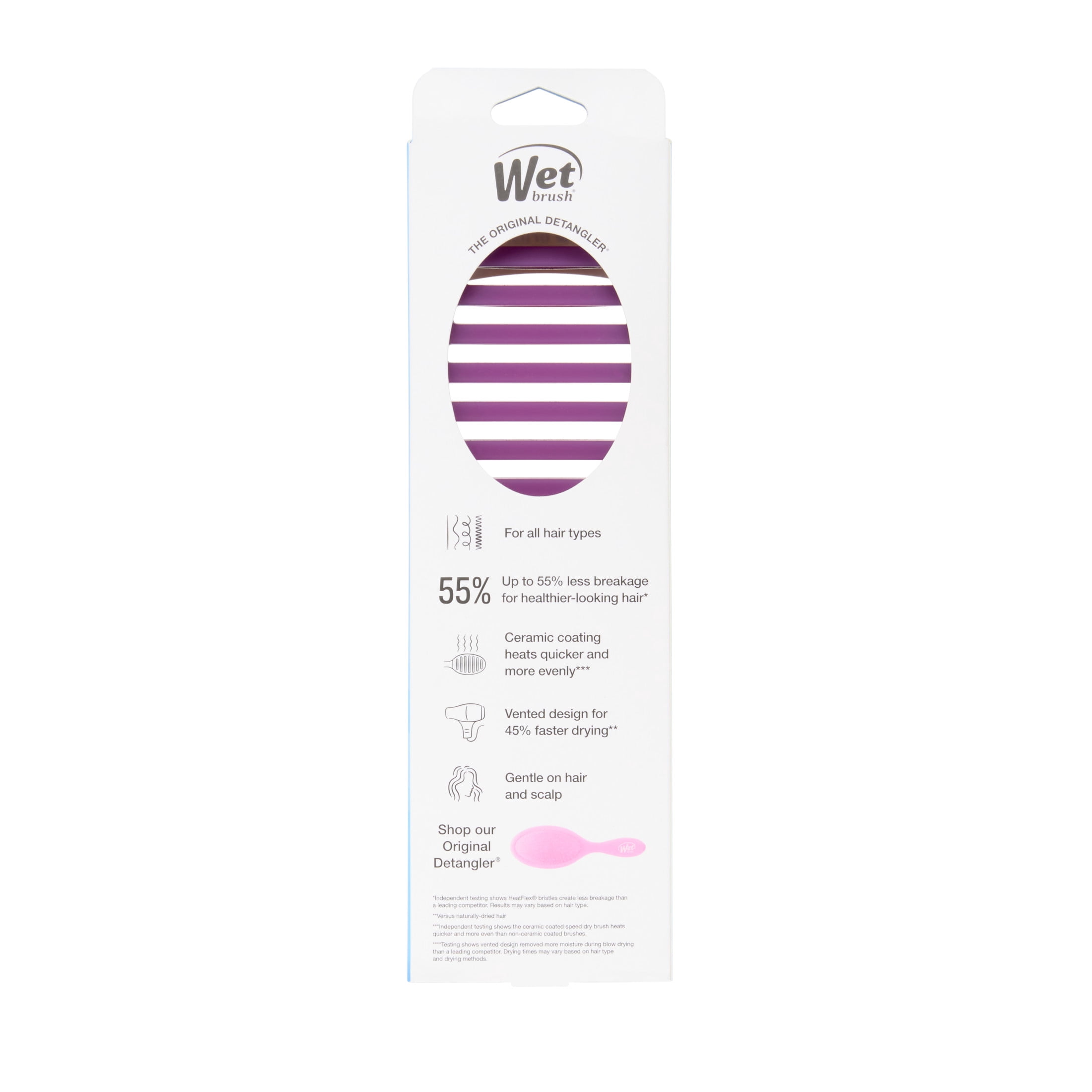 Wet Brush Ceramic Speed Dry Hair Brush With Purple Ceramic Coating For Faster Blow-Drying