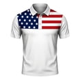 thumbnail image 4 of 250th Anniversary USA Mens Polo Shirts Short Sleeve Everyday Relaxed Fit American Flag Print Top for 4th of July White XXL, 4 of 4