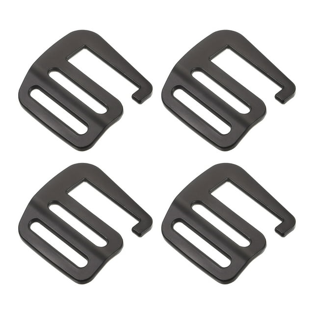 Unique Bargains 0.98' 25mm Webbing Release G Hook Buckle Adjusters for Backpack Strap, 4Pack Matte Black