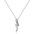 thumbnail image 5 of Petite Round cut Genuine Ruby Pendant Necklace with White Sapphire, 5 of 9