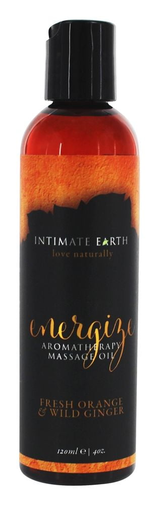 Intimate Earth - Energize Aromatherapy Massage Oil Fresh Orange & Wild Ginger - 4 fl. oz