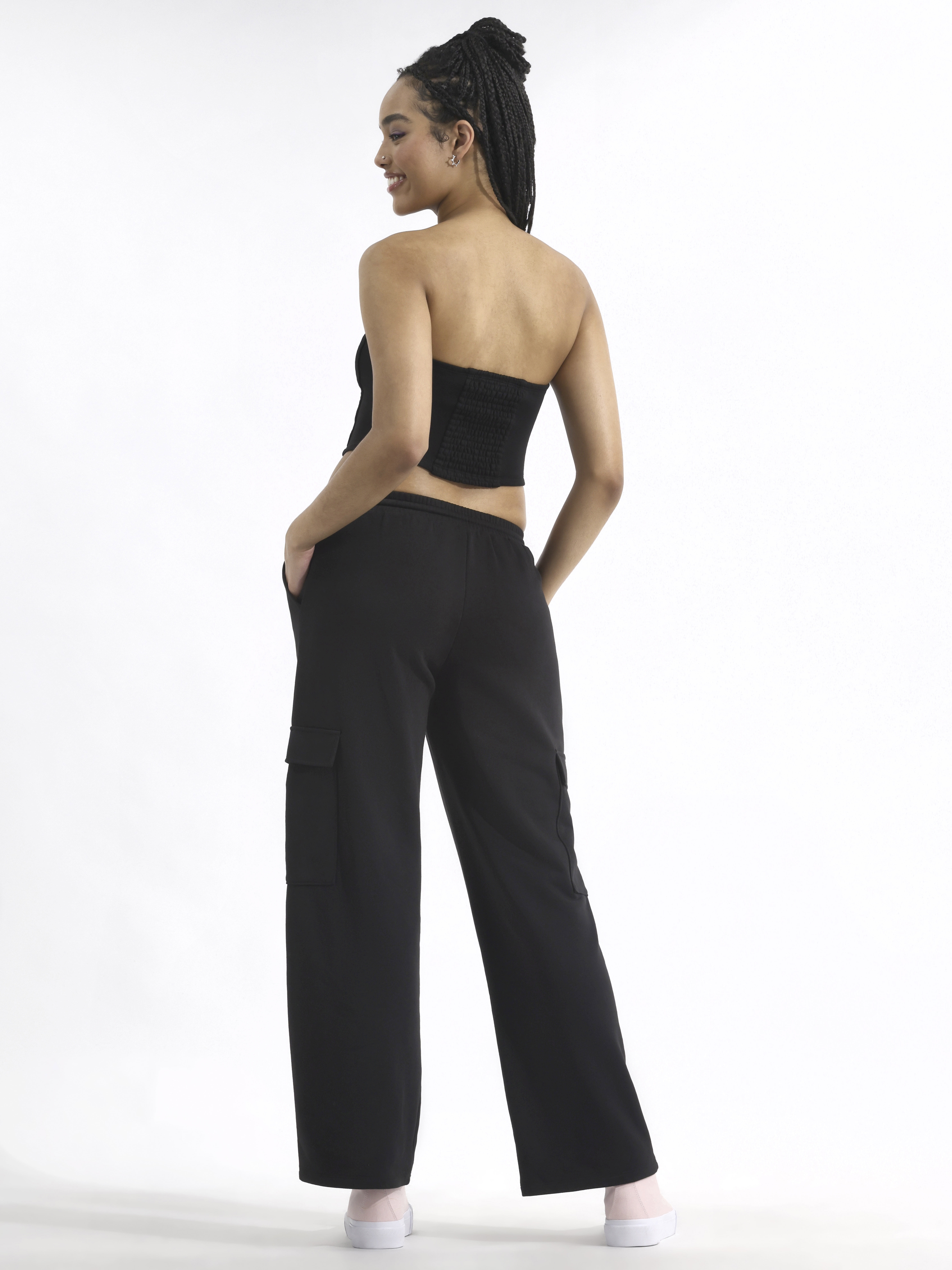 No Boundaries Tube Top and Cargo Pants Set, 2-Piece, Women's